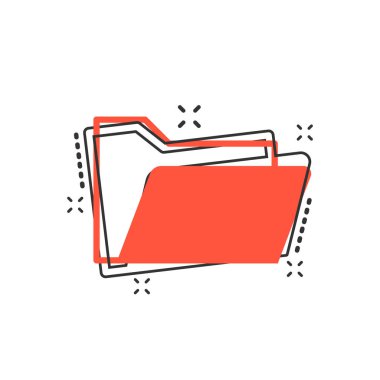 Çizgi roman biçiminde vektör karikatür dosya simgesi. Veri dosyasını arşivle. Resim çizimi resmi. Belge işi sıçrama etkisi kavramı.