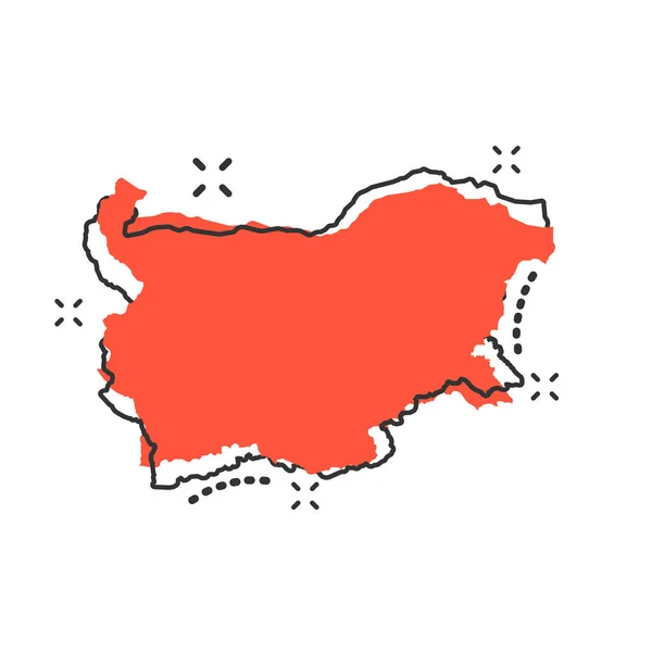 Vector Dibujos Animados Bulgaria Mapa Icono Estilo Cómico Bulgaria Signo — Vector de stock