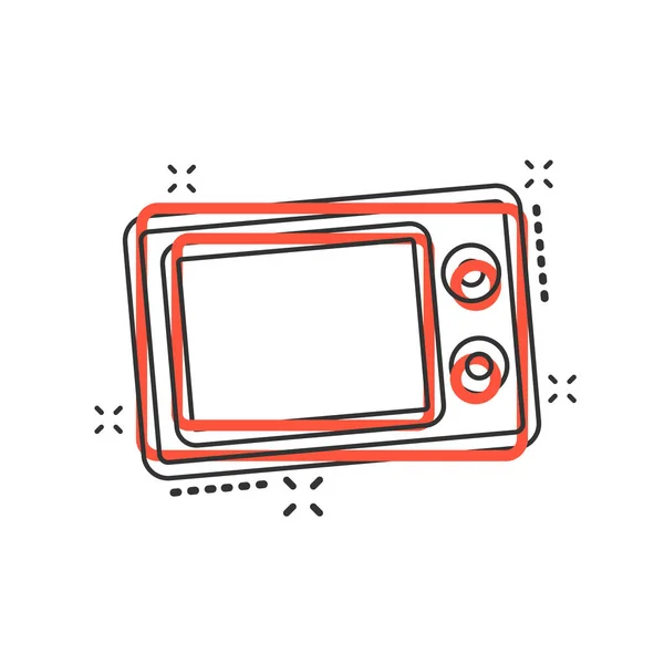 Vector Cartoon Mikrowellen Ikone Comic Stil Mikrowellenherd Zeichen Illustration Piktogramm — Stockvektor