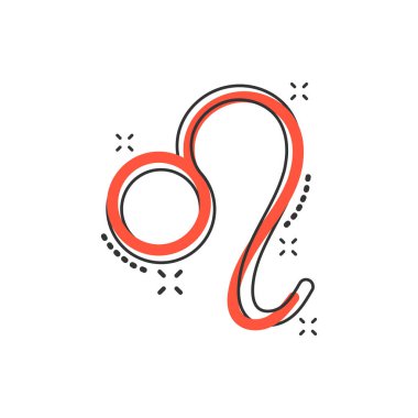 Vektör çizgi film Leo Zodiac 'ın karikatür ikonu. Astroloji resimli resim imzası. Leo yıldız falı iş sıçrama etkisi konsepti.