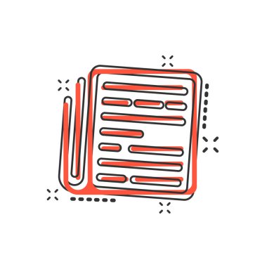 Çizgi roman tarzında vektör karikatür ikonu. Haber işareti resimli resim. Haber işleri sıçrama etkisi konsepti.