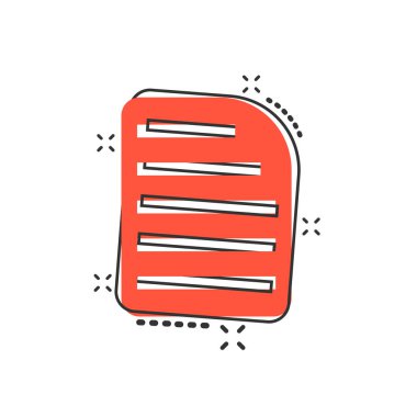 Çizgi roman tarzında vektör karikatür simgesi. Veri dosyasını arşivle. Resim çizimi resmi. Belge işi sıçrama etkisi kavramı.