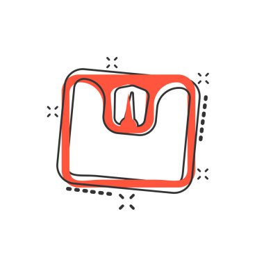 Vektör karikatür karikatür banyolarında komik bir tartı simgesi. Ağırlık işareti resimli resim. İş dengesi sıçrama etkisi konsepti.