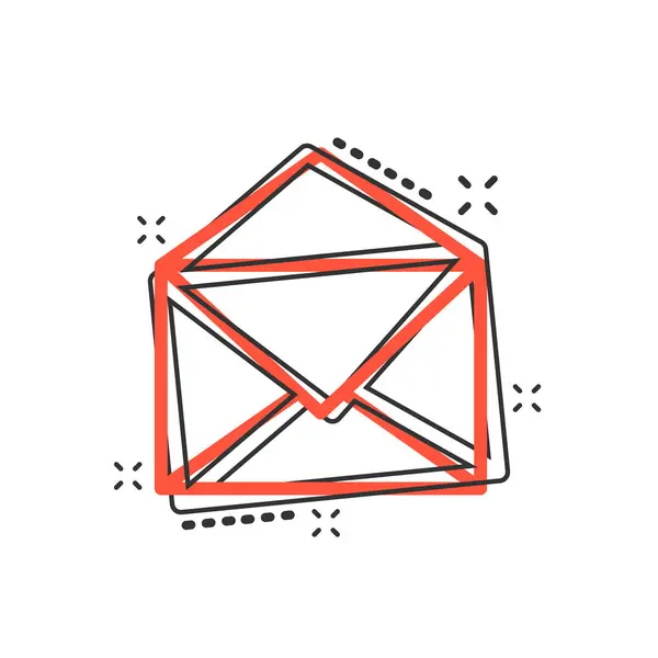 Ikona Obálky Vektor Kreslené Pošty Komické Stylu Mailu Znak Ilustraci — Stockový vektor