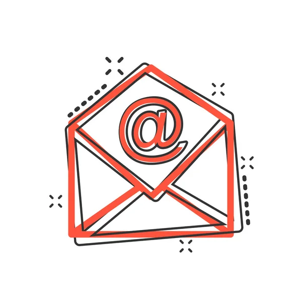 Icône Enveloppe Courrier Dessin Animé Vectoriel Dans Style Comique Mail — Image vectorielle