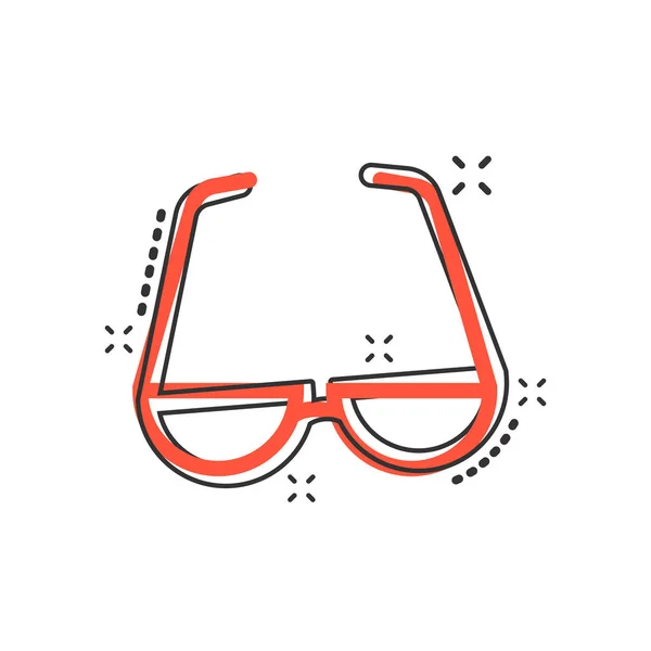 Vector Icône Lunettes Soleil Dessin Animé Dans Style Comique Pictogramme — Image vectorielle