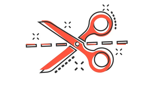 Vector Cartoon Scissors Icon Comic Style Scissor Sign Illustration Pictogram — Stock Vector