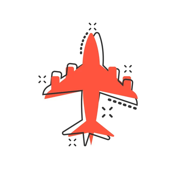 Vektorové Kreslené Letadlo Ikona Komiksovém Stylu Letištní Značka Ilustrační Piktogram — Stockový vektor