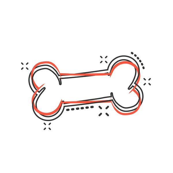 ベクトル漫画の犬骨グッズ コミック スタイルのアイコン 手描き骨標識図ピクトグラムです スケルトンの ビジネス スプラッシュ効果概念 — ストックベクタ