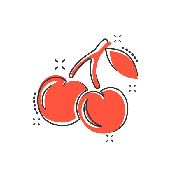 Vector Cartoon Kirschbeere Ikone Comic Stil Süßspeisenkonzept Illustration Piktogramm Konzept — Stockvektor