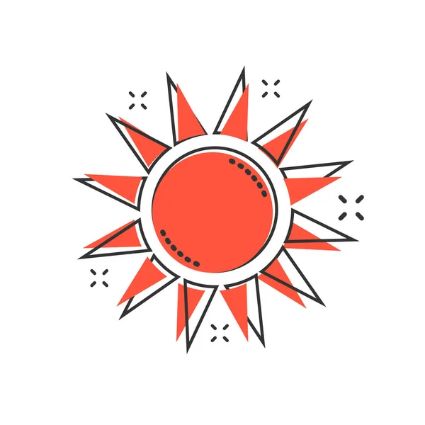 Векторная Икона Мультяшного Солнца Комическом Стиле Пиктограмма Иллюстрацией Концепции Летнего — стоковый вектор