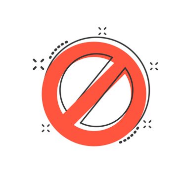 Vektör çizgi film dur işareti simgesi. Tehlike sembolü resimli resim çizimi. Alarm işi sıçrama etkisi kavramını durdur.