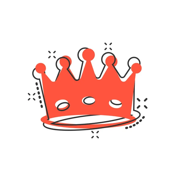 Vector Cartoon Krone Diadem Ikone Comic Stil Royalty Crown Illustration — Stockvektor