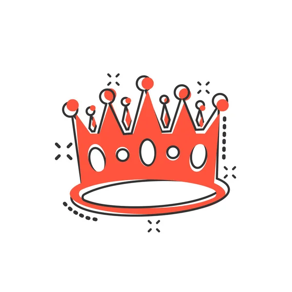 Vector Cartoon Krone Diadem Ikone Comic Stil Royalty Crown Illustration — Stockvektor