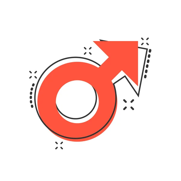 Vector Cartoon Mannelijke Geslacht Symboolpictogram Komische Stijl Mannen Gender Concept — Stockvector