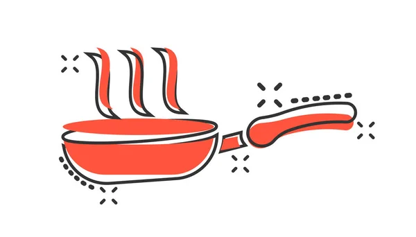 Векторна Мультиплікаційна Піктограма Сковороди Комічному Стилі Концепція Приготування Сковороди Ілюстрація — стоковий вектор