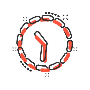 Vektör karikatür saat simgesi çizgi roman tarzında. Tabela illüstrasyonunu izle. Saat işletmesi sıçrama etkisi konsepti.