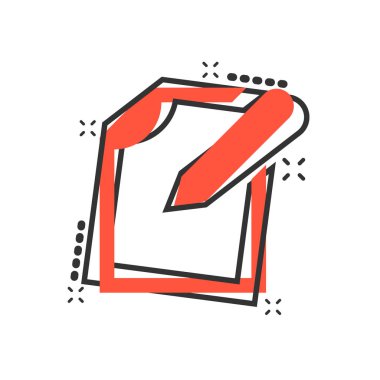 Çizgi roman şeklinde kalem simgesi içeren vektör karikatür düzenleme belgesi. Not konsepti resimli resim. Belge işi sıçrama etkisi kavramı.