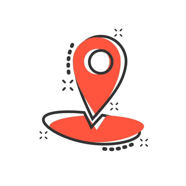 Vector Cartoon Map Pointer Icon Comic Style Gps Navigation Mark — Stock Vector