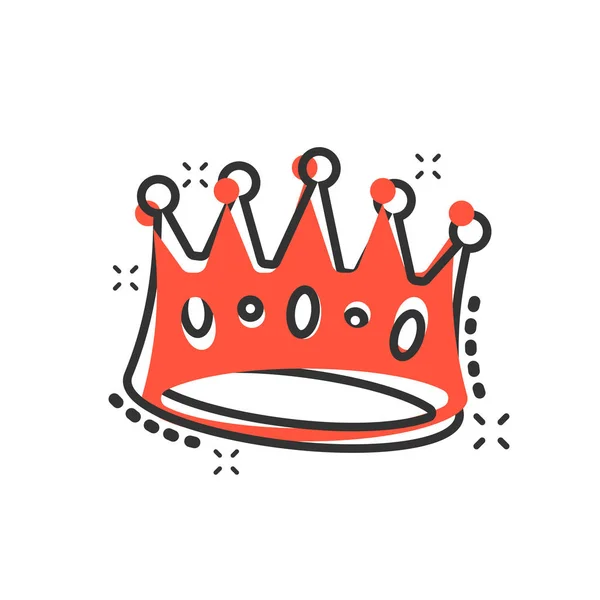 Vector Cartoon Krone Diadem Ikone Comic Stil Royalty Crown Illustration — Stockvektor