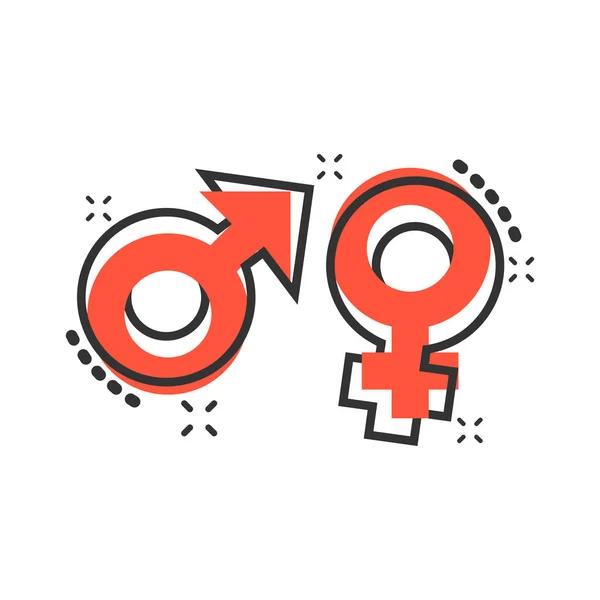 Vector Cartoon Gender Ikone Comic Stil Männer Und Frauen Unterschreiben — Stockvektor