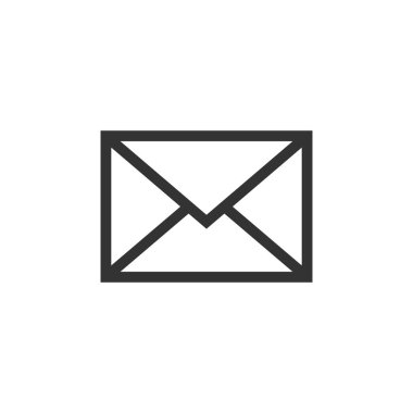 Düz stil posta zarf simgesi. E-posta iletisi vektör çizim beyaz izole arka planda. Posta kutusu e-posta iş kavramı.