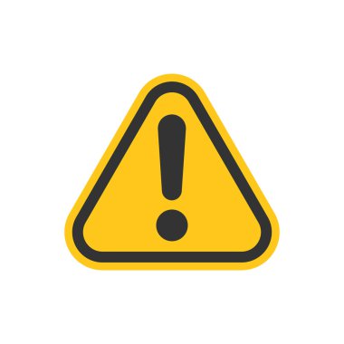 Düz stil içinde ünlem işareti simgesi. Tehlike alarmı vektör çizim üzerinde beyaz arka plan izole. Dikkat risk iş kavramı.