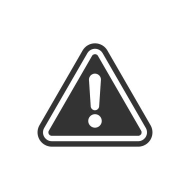 Düz stil içinde ünlem işareti simgesi. Tehlike alarmı vektör çizim üzerinde beyaz arka plan izole. Dikkat risk iş kavramı.