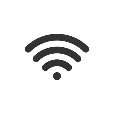 WiFi internet işareti simgesini düz stil. Wi-fi kablosuz teknoloji vektör çizim üzerinde beyaz arka plan izole. Ağ wifi iş kavramı.