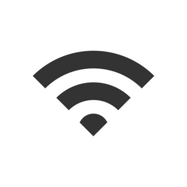 WiFi internet işareti simgesini düz stil. Wi-fi kablosuz teknoloji vektör çizim üzerinde beyaz arka plan izole. Ağ wifi iş kavramı.