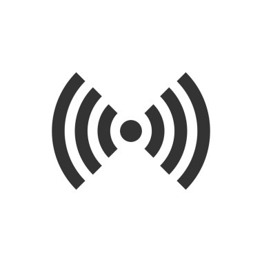 WiFi internet işareti simgesini düz stil. Wi-fi kablosuz teknoloji vektör çizim üzerinde beyaz arka plan izole. Ağ wifi iş kavramı.