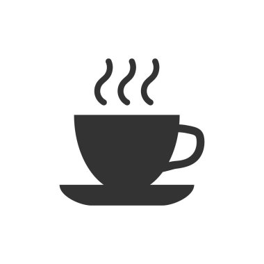 Kahve, çay Kupası simgesinde düz stil. Kahve kupa vektör çizim üzerinde beyaz arka plan izole. İçki iş kavramı.