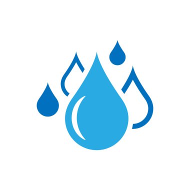 Düz stil su damla simgesini. Yağmur damlası vektör çizim üzerinde beyaz arka plan izole. Damlacık su blob iş kavramı.