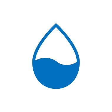 Düz stil su damla simgesini. Yağmur damlası vektör çizim üzerinde beyaz arka plan izole. Damlacık su blob iş kavramı.