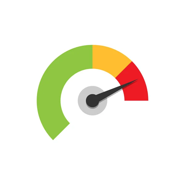 Ölçer Gösterge Paneli Simgesini Düz Tarzı Skor Göstergesi Düzey Vektör — Stok Vektör