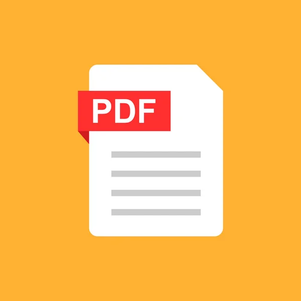 Pdf Icono Nota Documento Estilo Plano Ilustración Vectorial Hoja Papel — Vector de stock