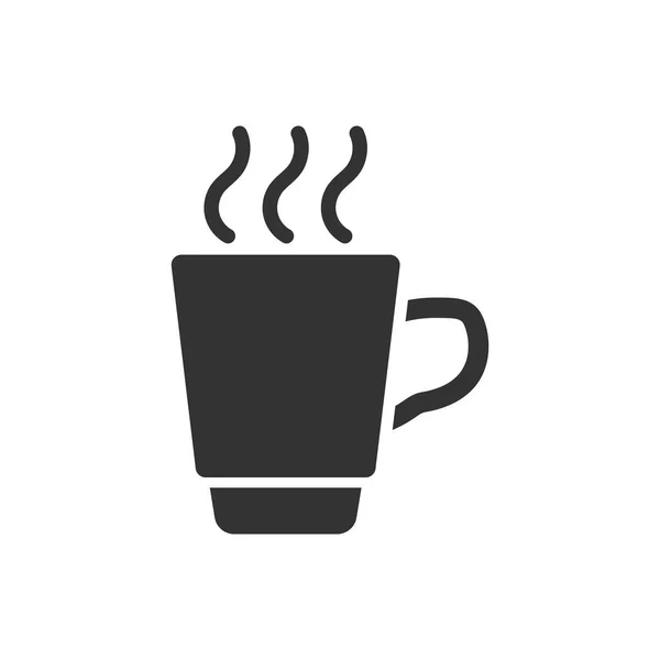 コーヒー 紅茶カップ アイコン フラット スタイル ホワイトのコーヒー ベクトル図は 背景を分離しました ビジネス コンセプトを飲む — ストックベクタ