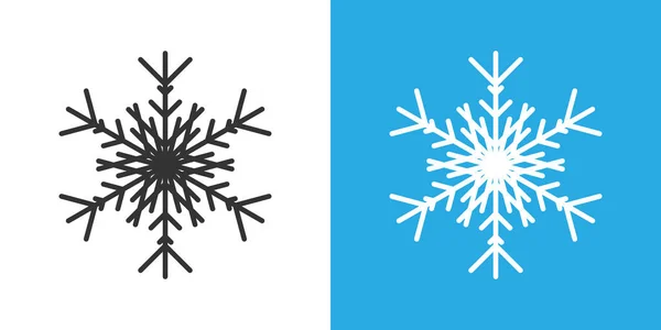 Icono Copo Nieve Estilo Plano Copo Nieve Ilustración Vector Invierno — Vector de stock