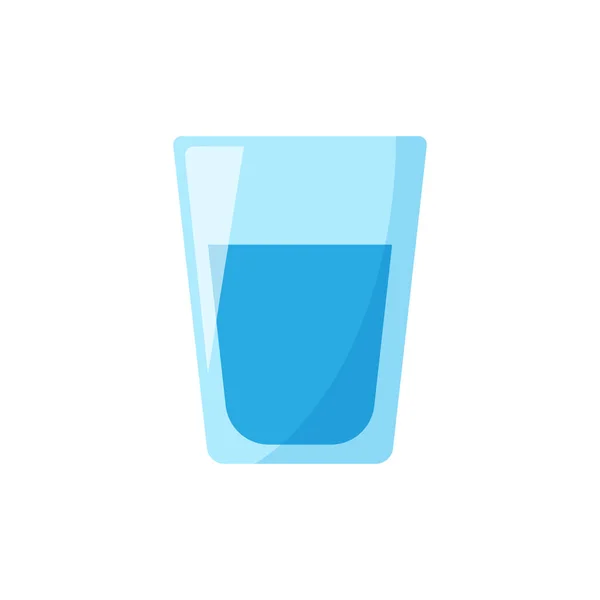 Water Glass Icon Flat Style Soda Glass Vector Illustration White — Stock Vector