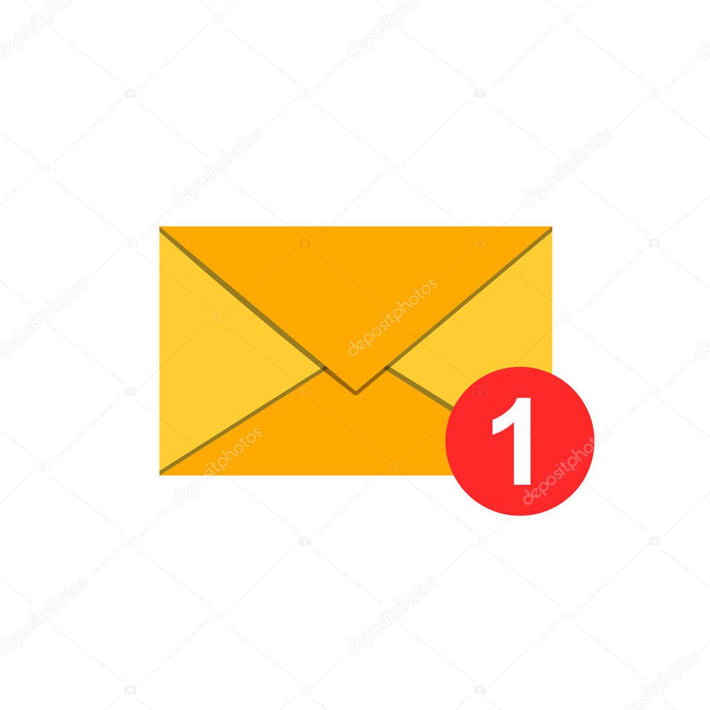 Mail envelope icon in flat style. Email message vector illustration on white isolated background. Mailbox e-mail business concept.