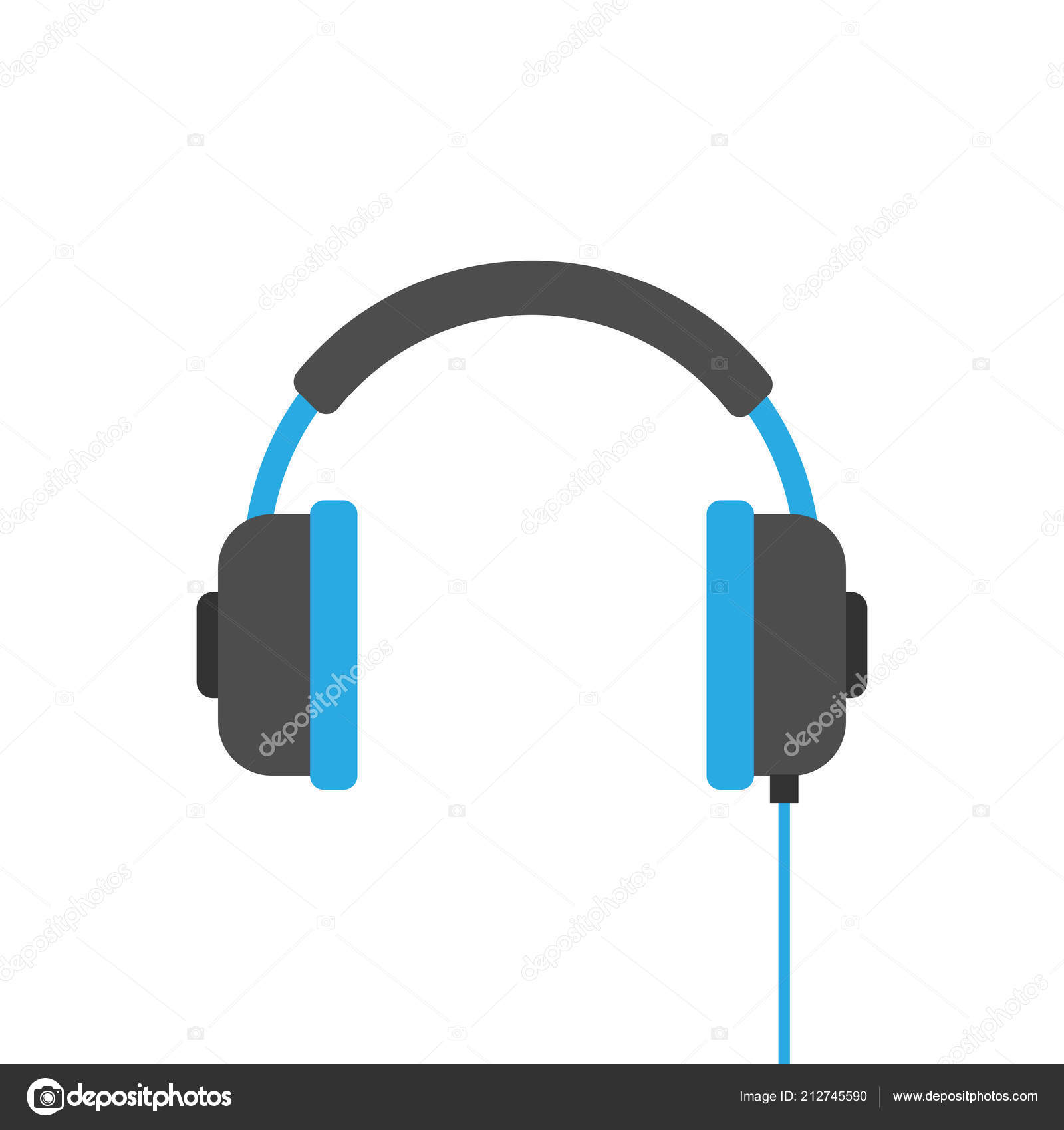 Headphone Headset Icon Flat Style Headphones Vector Illustration White Isolated Vector Image By C Sanek Vector Stock