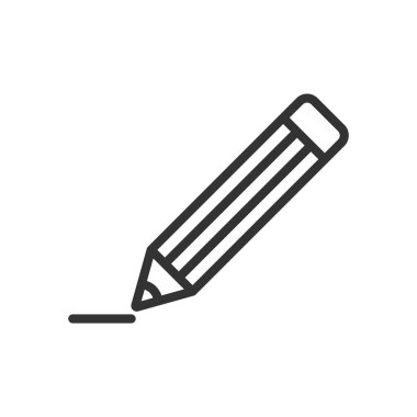 Kauçuk eraser simgesinde düz stil ile kalem. Vurgulayıcı vektör çizim üzerinde beyaz arka plan izole. Kalem iş kavramı.