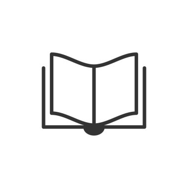 Kitap eğitim simgesini düz stil. Edebiyat dergisi vektör çizim üzerinde beyaz arka plan izole. Kitap kağıt iş kavramı.