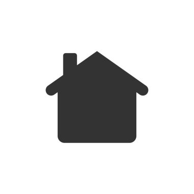 Ev bina simgesini düz stil. Ev daire vektör çizim üzerinde beyaz arka plan izole. İş kavramı konut ev.