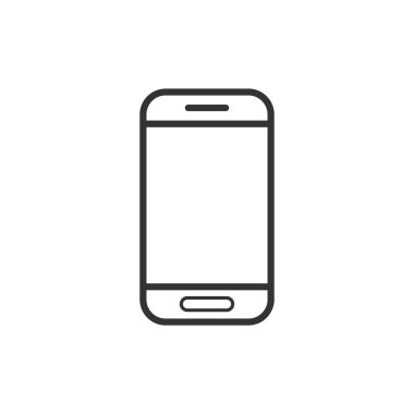 Düz stil Smartphone simgesini. Telefon cep telefonu vektör çizim beyaz izole arka planda. Smartphone iş kavramı.
