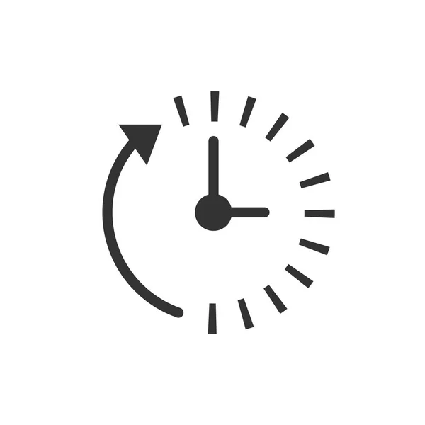 フラット スタイルの時計カウント ダウン アイコン 時間クロノメーター ベクトル イラスト分離白地 クロック事業コンセプト — ストックベクタ
