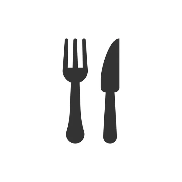 Fork Knife Restaurant Icon Flat Style Dinner Equipment Vector Illustration — Stock Vector