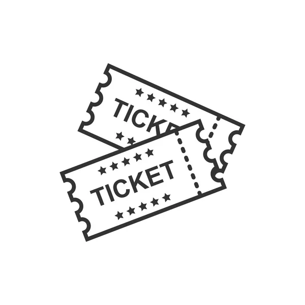 Cinema Ticket Icon Flat Style Admit One Coupon Entrance Vector — Stock Vector