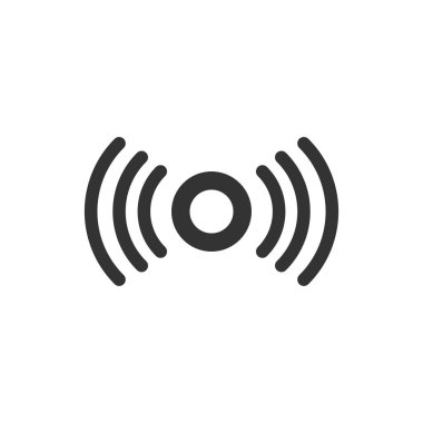 Hareket sensörü simgesini düz stil. Sensör dalgalar beyaz izole arka planda illüstrasyon vektör. Güvenlik bağlantı iş kavramı.