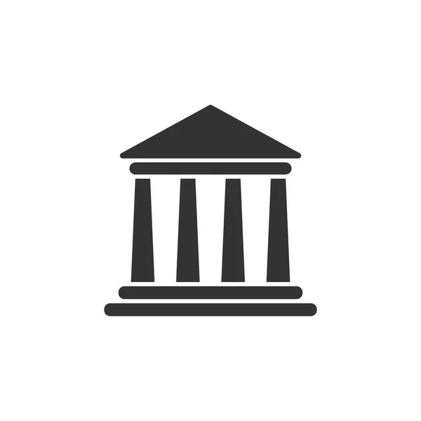 Значок Здания Банка Плоском Стиле Векторная Иллюстрация Правительственной Архитектуры Белом — стоковый вектор